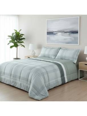 EDREDÓN ESTAMPADO REVERSIBLE SQUARES