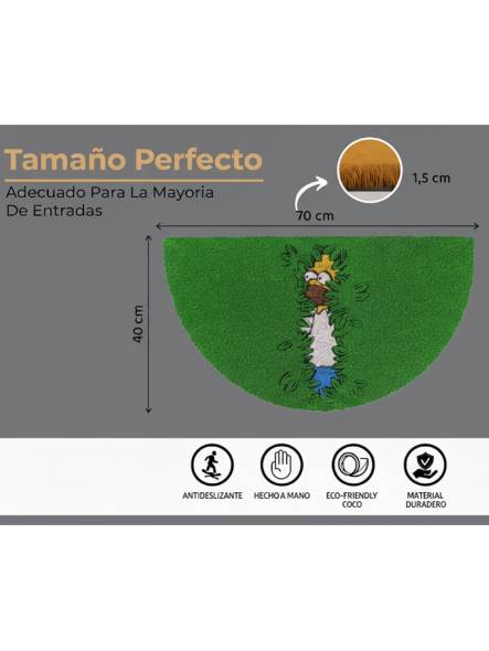 FELPUDO COCO DIBUJO con Base Antideslizante de PVC