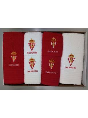 JUEGO DE TOALLAS 6 PIEZAS SPORTING DE GIJÓN